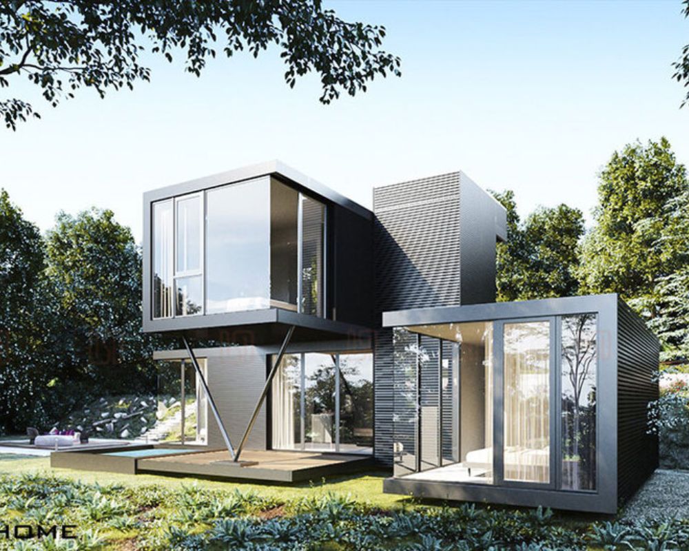 Nhà lắp ghép hai tầng có độ bền cao, chịu lực tốt