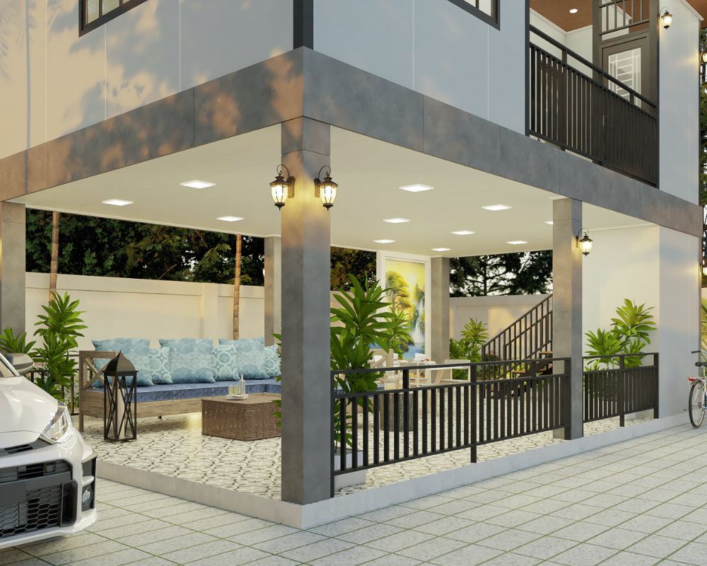 Mẫu nhà 2 tầng lắp ghép hiện đại, tiện nghi