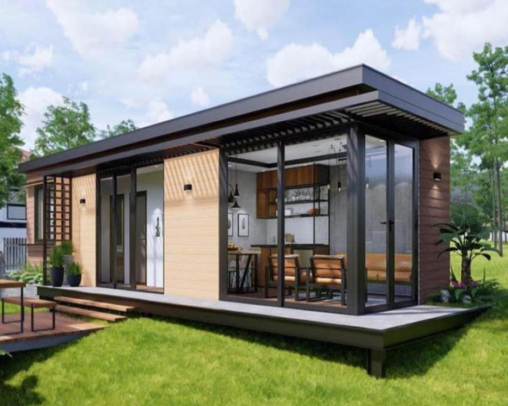 Nhà lắp ghép sân vườn diện tích 18m2