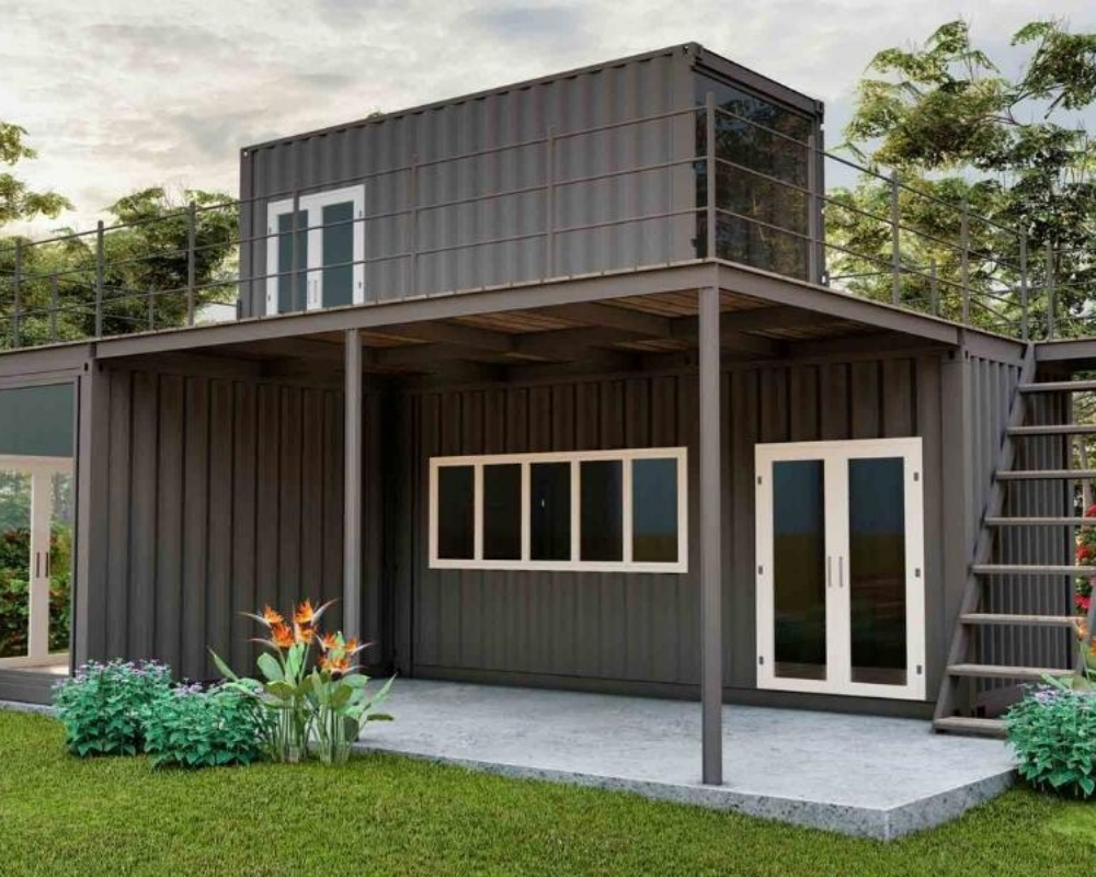 Thiết kế nhà 2 tầng container hiện đại, độc đáo