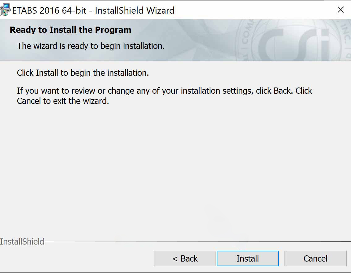 Nhấn chọn Install để cài phần mềm ETABS 2026