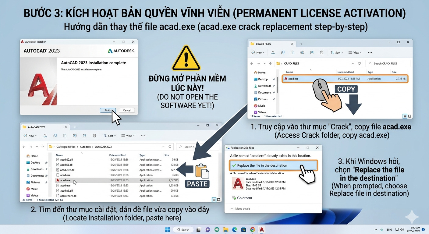 Thao tác kích hoạt phần mềm AutoCAD 2023