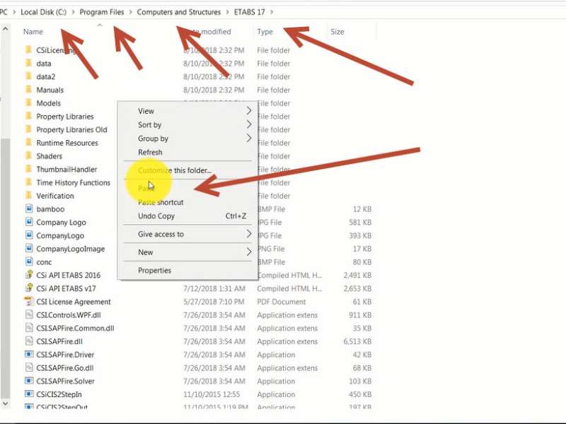Copy lại file ETABS đã lưu ở Bước 11 rồi dán vào thư mục