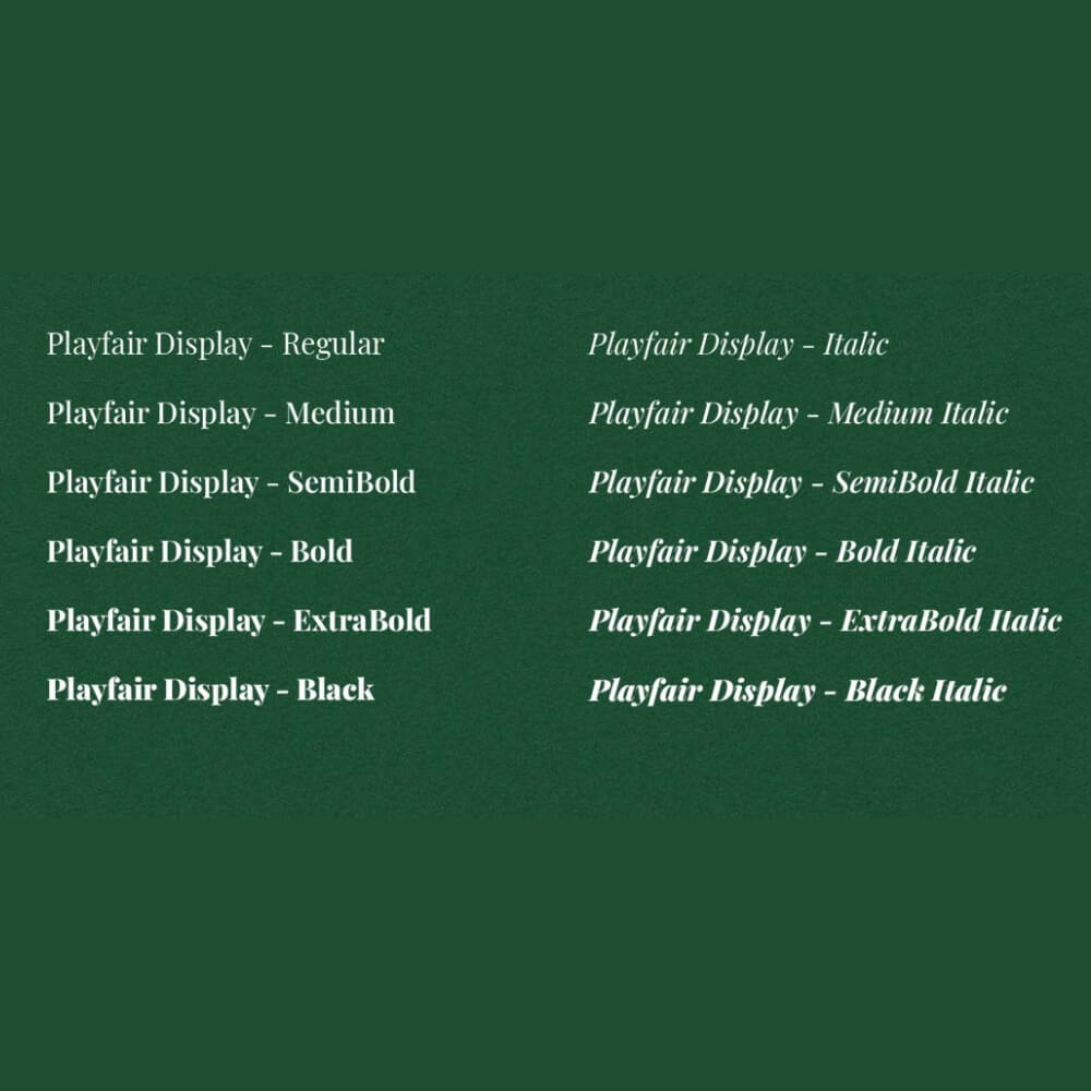 Font chữ Playfair Display Việt hóa đẹp 02