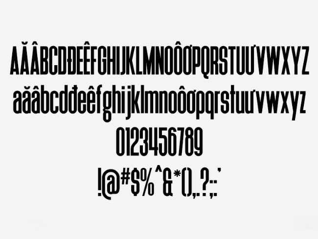 Bảng chữ cái font SVN Heathergreen Việt hóa