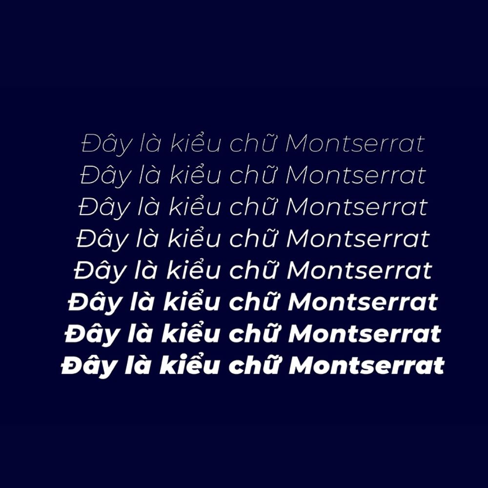 Font Montserrat Việt hóa đẹp 02