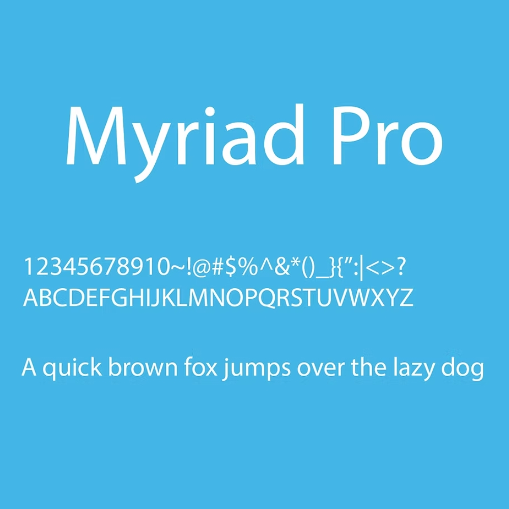 Font Myriad Pro chuyên nghiệp 02