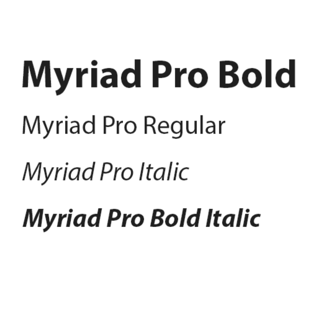 Font Myriad Pro chuyên nghiệp 03