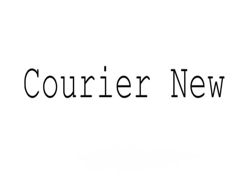 Phông chữ Courier New chuẩn 02