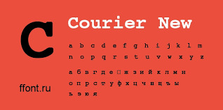 Phông chữ Courier New chuẩn 01