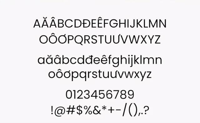 Poppins font family hiện đại 02