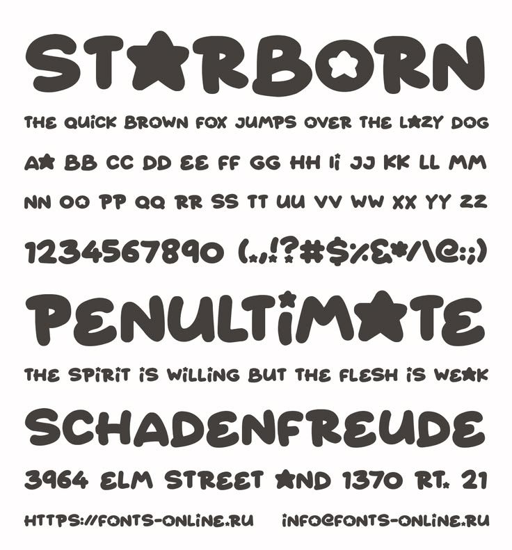 Font Starborn tròn trịa 01