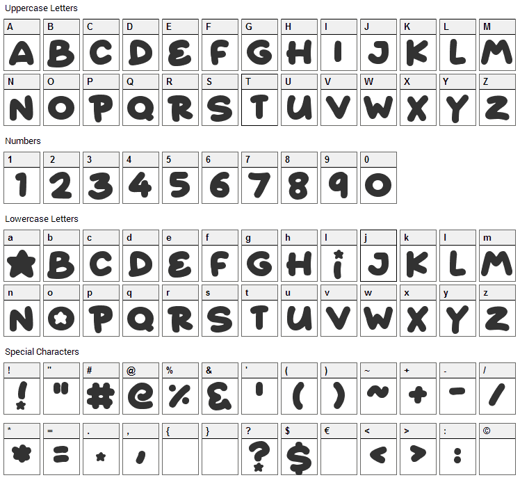 Font Starborn tròn trịa 02
