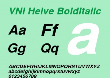 Font VNI Helve Condense chuyên dụng