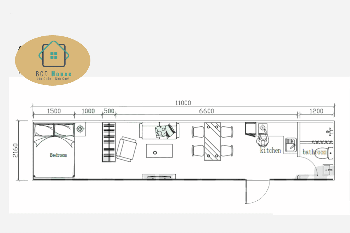 Bản vẽ chi tiết của mẫu nhà homestay lắp ghép BCD House-40