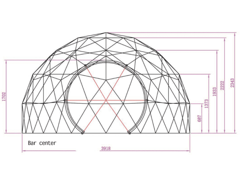 Bản vẽ nhà lều cấm trại hình mái vòm của Prefab House