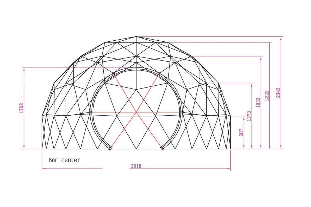 Bản vẽ nhà lều cắm trại hình mái vòm của BCD House