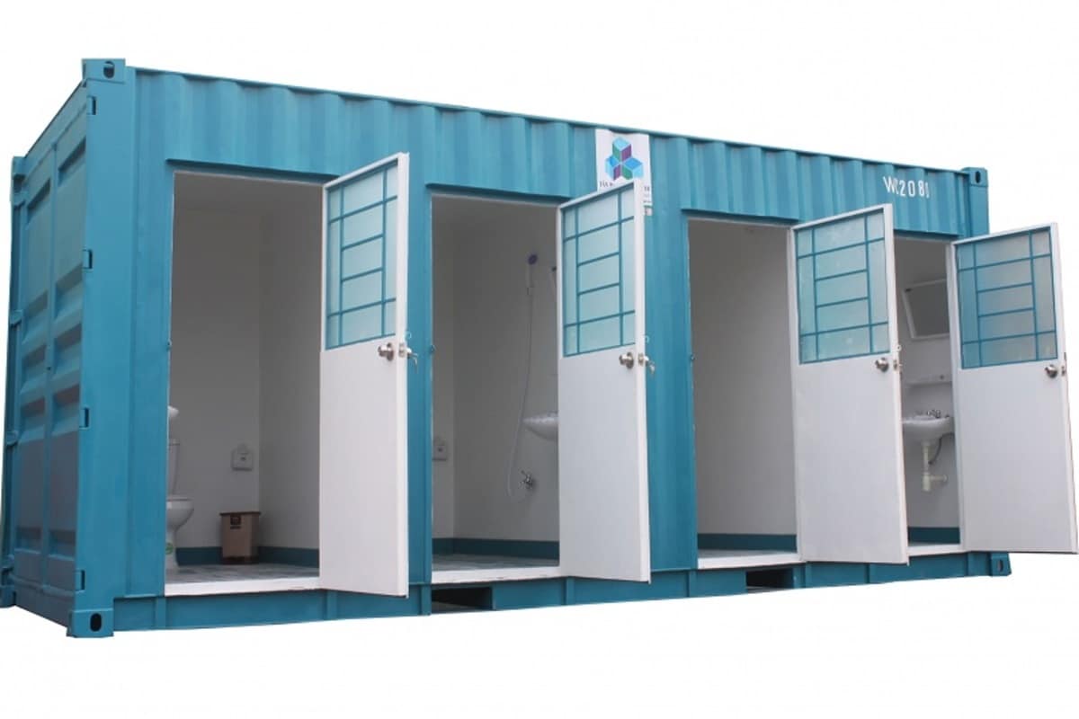 Loại Container toilet 20 feet thông dụng và được sử dụng rộng rãi tại các công trình xây dựng hiện nay