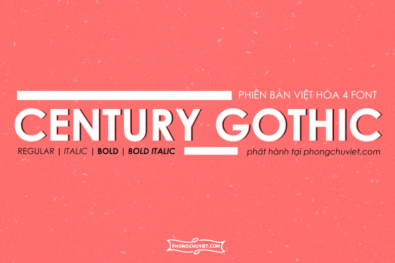 font chữ century gothic việt hóa